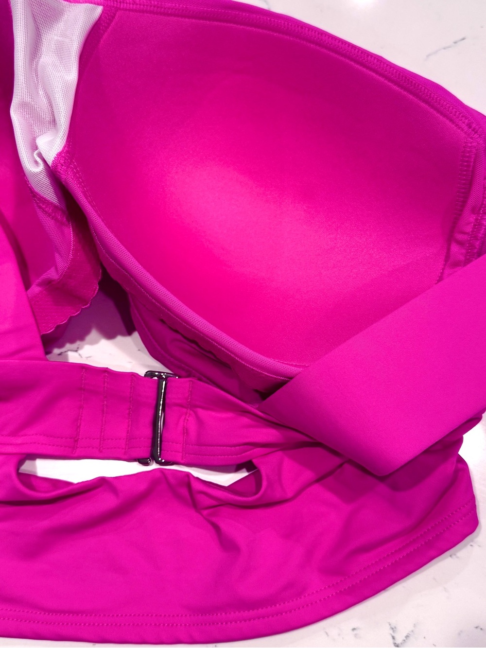 Land’s End Women’s Pink Bikini Top with Square Neck and Wide Straps Size 16 NWT - Picture 5 of 9